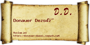 Donauer Dezső névjegykártya